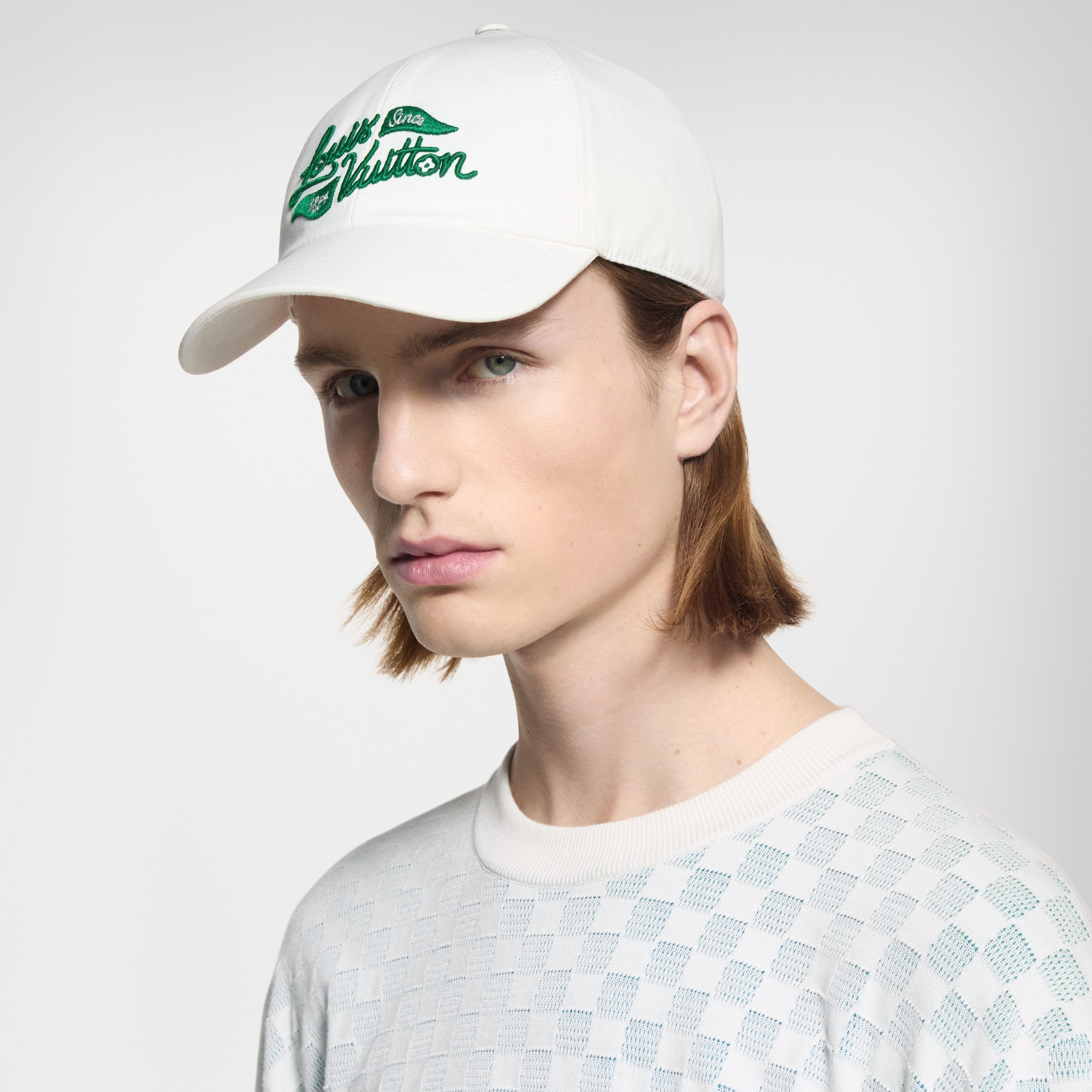 【LOUIS VUITTON】ゴルフ キャップ コットン ホワイト グリーン M LOUIS VUITTON】ゴルフ キャップ コットン ホワイト グリーン M